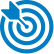 Blue target with arrow icon